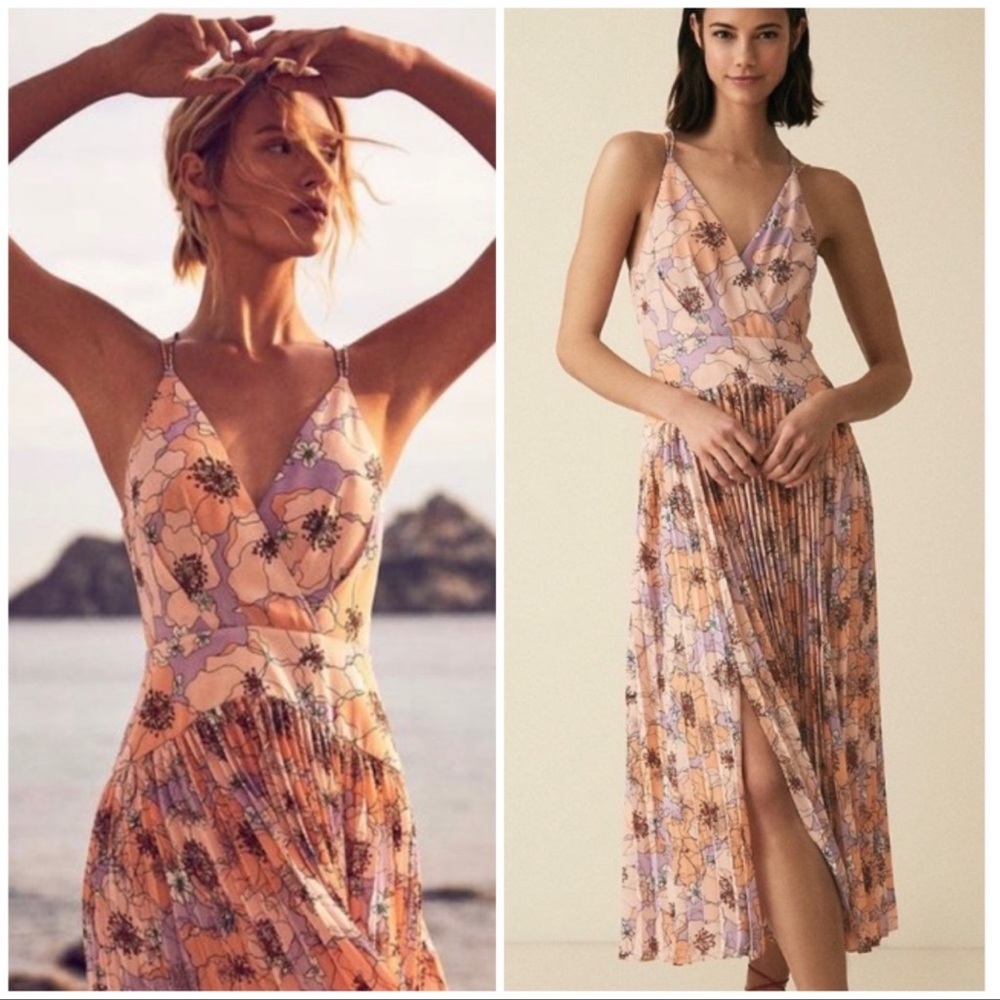 REISS Corinne Floral Printed  NEW Midi  Dress
